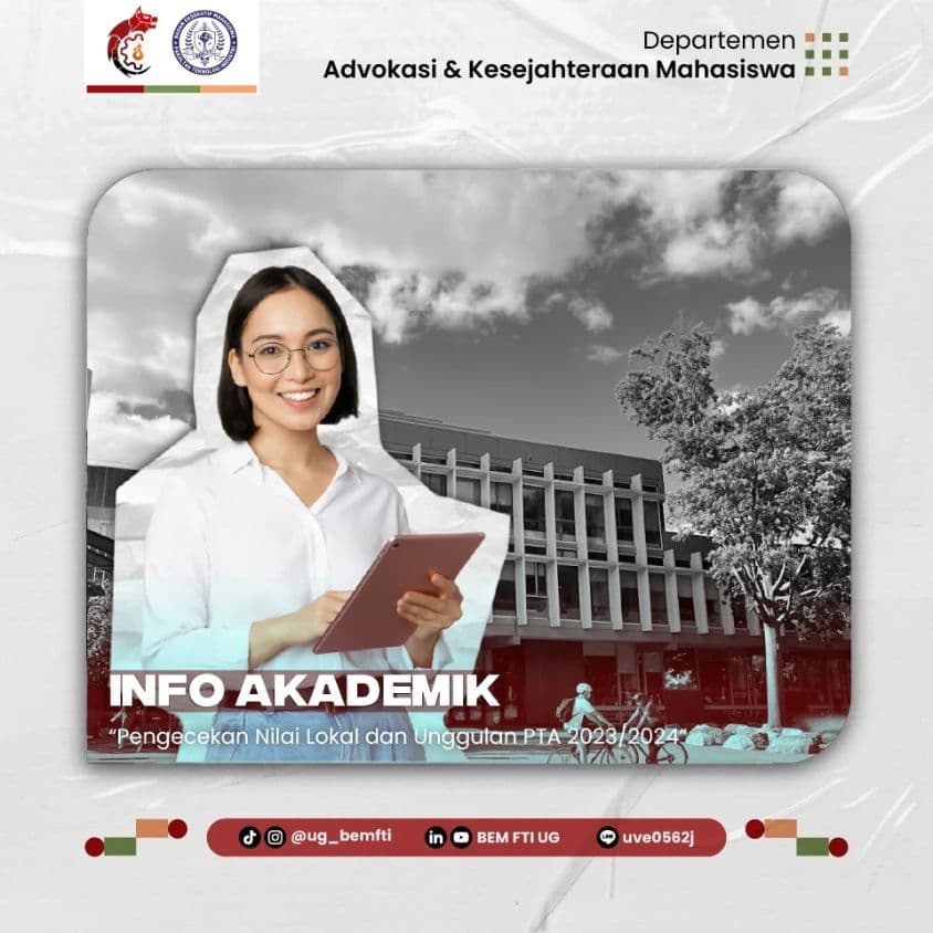 Screenshot sampul publikasi PENGECEKAN NILAI LOKAL DAN UNGGULAN PTA 2023/2024 — Kabinet Gelora Aksi. Sumber: @ug_bemfti.