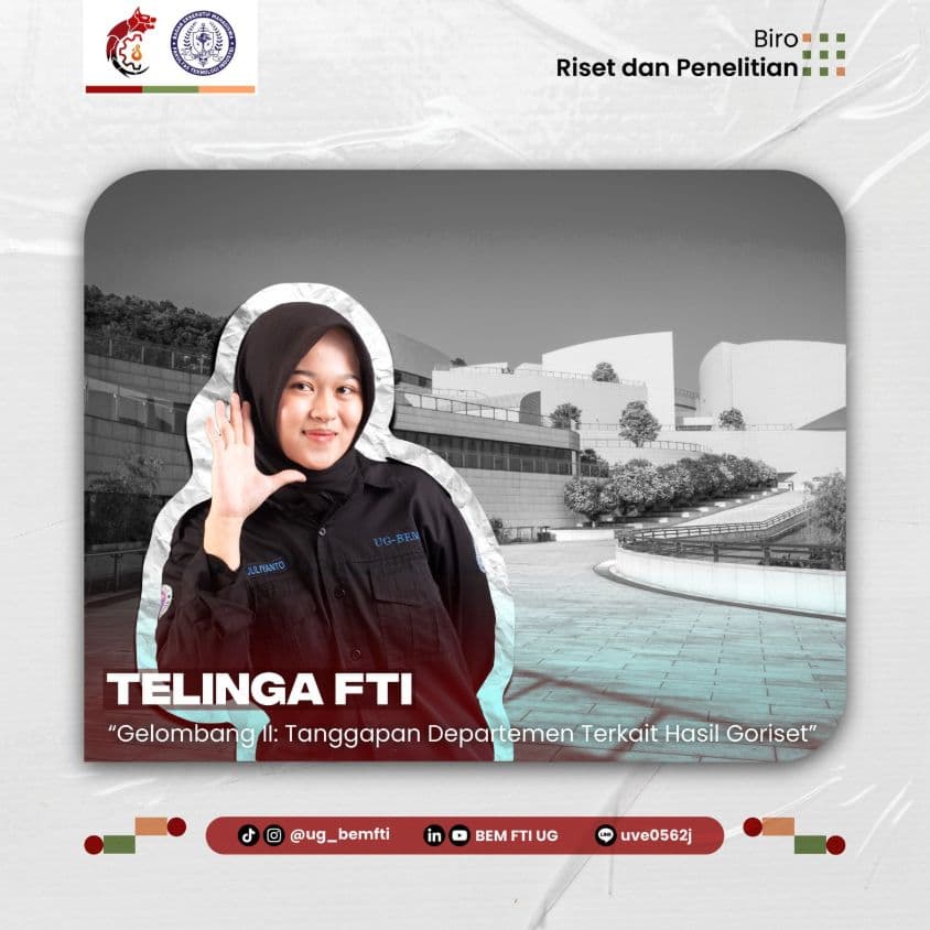 Screenshot sampul publikasi TELINGA FTI — Kabinet Gelora Aksi. Sumber: @ug_bemfti.