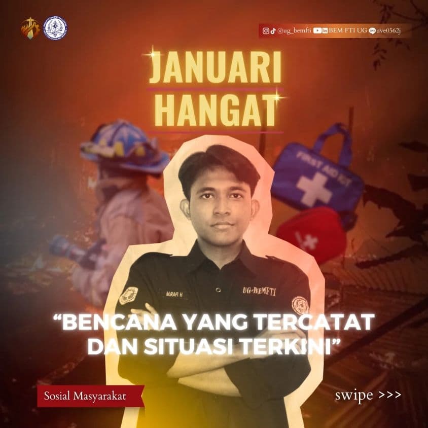 Screenshot sampul publikasi JANUARI HANGAT — Kabinet Satria Parivartana. Sumber: @ug_bemfti.