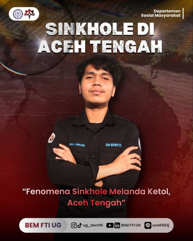 Screenshot sampul publikasi LONGSOR DI ACEH TENGAH — Kabinet Digartha Aksa. Sumber: @ug_bemfti.